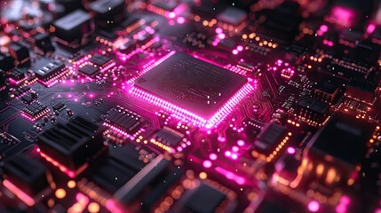 Obraz premium Glowing Circuit Board Technology