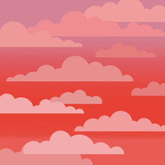 Illustration of the sky with stylized clouds. Illustration for a background with gradient clouds. For the design of various themes and holidays.