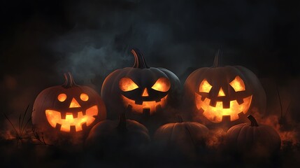 Halloween midnight blue backdrop featuring simple moon silhouettes