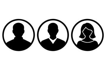 User profile icon set. Profile, people silhouette, person, avatar, sign up button vector collection.