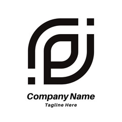 PJ letter logo design icon