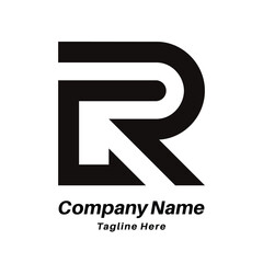 R letter logo design icon