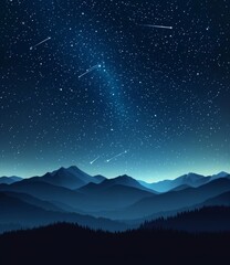 Winter in the Tatras Mountains with falling stars, Poland