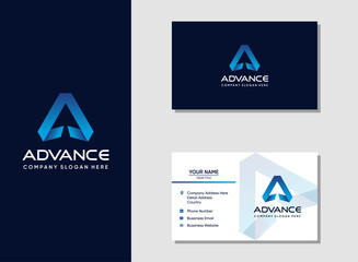 Initial letter a logo and business card design template