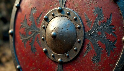 Ancient Shield with Heraldic Designs