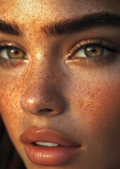 Fototapeta premium A woman with green eyes and red hair