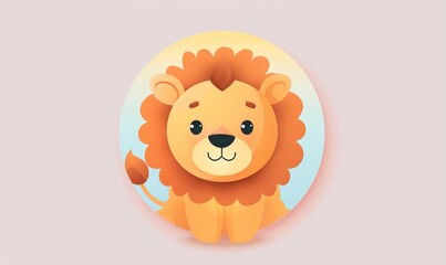 cute cartoon lion avatar with a cartoon concept that looks beautiful and lovely ai generated