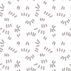 Seamless abstract geometric pattern. Background in grey, white. Illustration. Lines, stains. Design for textile fabrics, wrapping paper, background, wallpaper, cover.