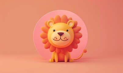 cute cartoon lion avatar with a cartoon concept that looks beautiful and lovely ai generated