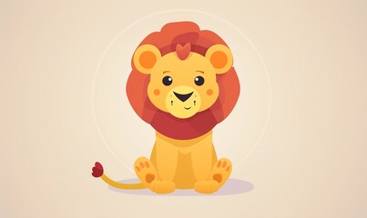 Fototapeta premium cute cartoon lion avatar with a cartoon concept that looks beautiful and lovely ai generated