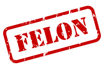 Naklejka premium Felon red rubber stamp vector with texture isolated