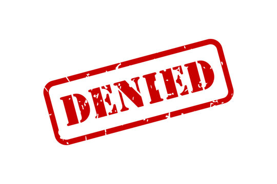 Denied red rubber stamp vector with texture isolated