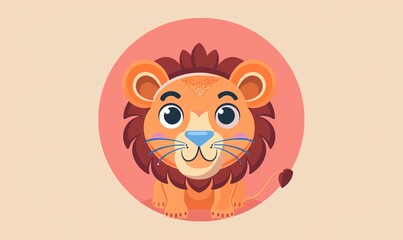 cute cartoon lion avatar with a cartoon concept that looks beautiful and lovely ai generated