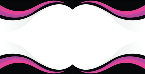 Abstract black pink curved banner background. vector illustration