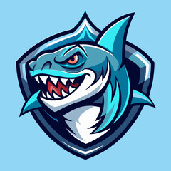 Stylized esports logo featuring a fierce shark design with vivid colors, perfect for competitive gaming teams and events