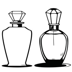Continuous Line Drawing of a Perfume Bottle