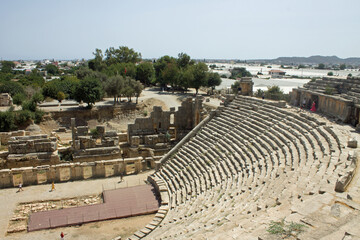 The ancient Lycian amphitheater of the city of Mira in Turkey