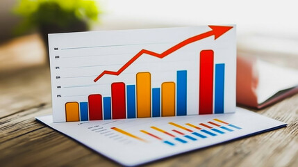 charts and graphs with statistics to innovative analyze business potential and forecast future development of companies growth.