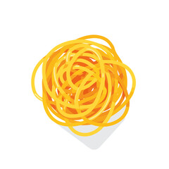 2D flat vector illustration spaghetti icon isolated on a white background.