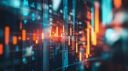 Business person evaluates metrics for charts and graphs with statistics to innovative analyze business potential and forecast future development of companies growth., setting goals for expansion.