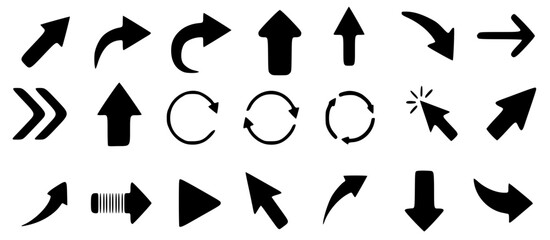 Arrow icons set. Arrow collection. Simple arrow big set. Vector illustration.