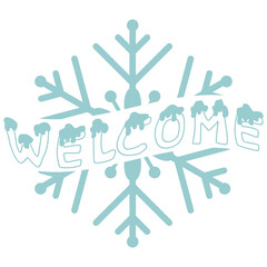 Welcome typography design on plain white transparent isolated background for sign, card, shirt, hoodie, sweatshirt, apparel, tag, mug, icon, poster or badge