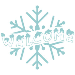 Welcome typography design on plain white transparent isolated background for sign, card, shirt, hoodie, sweatshirt, apparel, tag, mug, icon, poster or badge