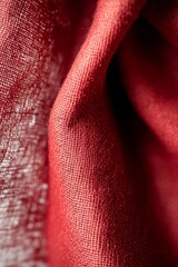 A close up shot of a red fabric