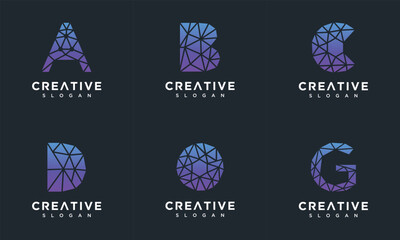 letter a-z technology logo design template collection.