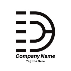 D letter logo design icon