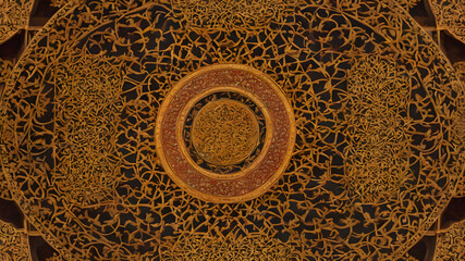   Background with seamless pattern in islamic art style. AI generated image