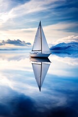 A sailboat floating on top of a body of water