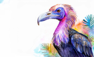 Obraz premium portrait of a vulture, illustration, watercolor