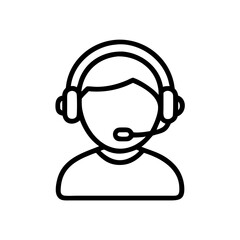 Customer support icon with headset for assistance and service