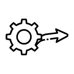 Obraz premium Productivity icon with gear and arrow for process improvement and efficiency