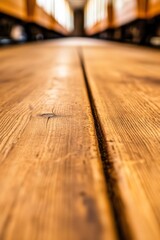 A close up of a wooden table in a room