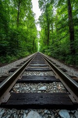 Fototapeta premium A train track in the middle of a forest