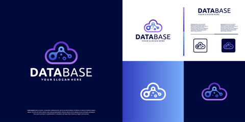 Database technology services, connection molecules, digital storage, logo graphic templates.