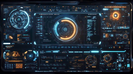 Fototapeta premium A futuristic virtual graphic user interface with elements of a head-up display