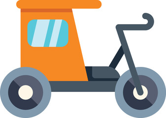 Minimalist vector illustration of a velomobile, highlighting its role in modern, eco friendly transportation