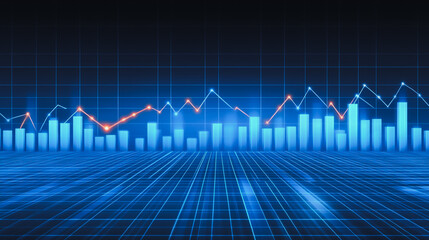 charts and graphs with statistics to innovation analyze business potential and forecast future development of companies growth.
