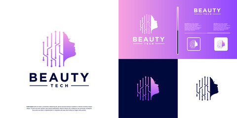 beauty technology, modern treatments, makeup, digital services, graphic design templates.
