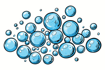 water bubbles vector illustration on white isolated background