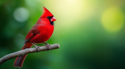 A red bird sitting on top of a tree branch