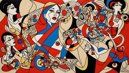  Abstraktion Dynamik der Interaktion von Pers&ouml;nlichkeitspartikeln 16х9. Hintergrund f&uuml;r das Design 5.