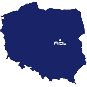 Fototapeta poland map silhouette with country capitals