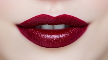 Obraz premium a close up of a woman's lips with red lipstick