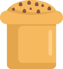 This vector illustration features a freshly baked bread loaf with chocolate chips, perfect for showcasing bakery goods or recipes