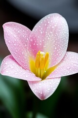Fototapeta premium A pink flower with water droplets on it's petals