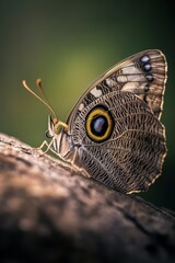 Fototapeta premium A butterfly sitting on top of a tree branch